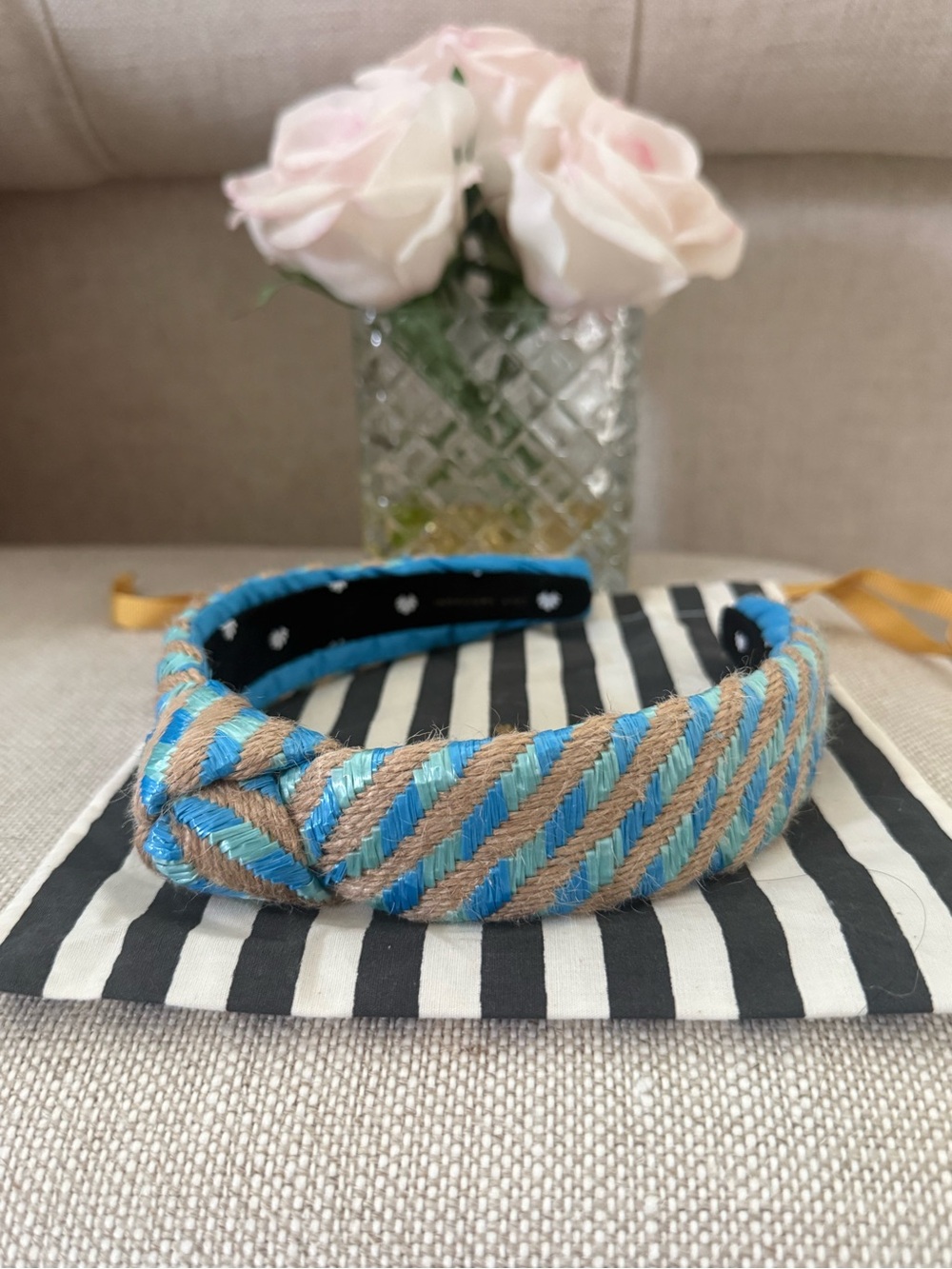 Lele Sadoughi Raffia Slim Knotted Headband